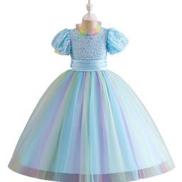 StyleCast Girls Blue Embellished Fit & Flare Maxi Dress-image-64