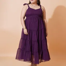 U&F Beyond Women Self Design Fit & Flare Maxi Dress-image-55