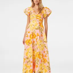 Forever New Floral Print Linen Fit & Flare Maxi Dress-picture-16