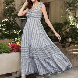 DressBerry Women Striped Fit & Flare Maxi Dress-picture-23