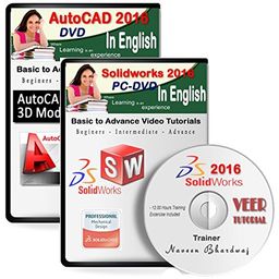Veer Tutorial AutoCAD 2016 + Solidworks 2016 Video Training (2 DVDs, 20 Hrs Training) in English image 1