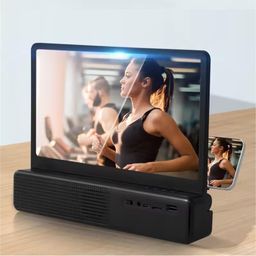 fku F11 Screen Magnifier for Cell Phone with Bluetooth Speaker, Foldable Phone Stand Holder, Compatible with All Smartphones image 1