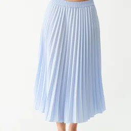 AASK Accordion Pleats Flared Midi Skirt-image-33
