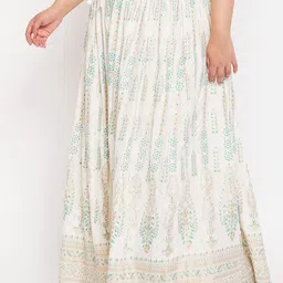 CLORA CREATION PLUS Printed Flared Maxi Skirt image 2