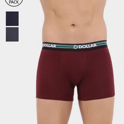 Dollar Bigboss Men Pack of 3 Solid Cotton Spandex Trunks MBTR-16-FLEXITRNK-PO3-CO2-picture-20