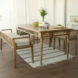 ellementry Lei Solid Wood 6 Seater Dining Table in Natural Finish-picture-39