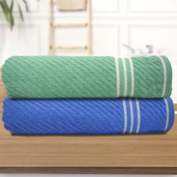 athom living Multicolor Cotton Solid 500 GSM Bath Towels (Pack of 2)-picture-43