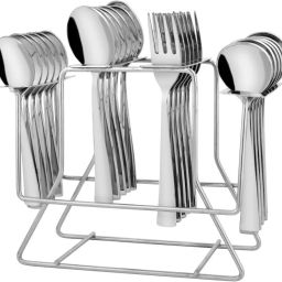 Anna 25 Pcs Cutlery Set For Dining Table, Spoons Set Combo With Stand, Designer Stainless Steel Cutlery Set-9