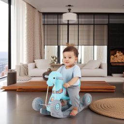 2 in 1 Baby Horse Rider Rocker for Kids 1-3 Years Birthday Gift for Kids Push & Ride Baby Horse with Wheels Tricycle-image-88