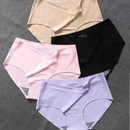 Pack of 4 Women Hipster Red, Black, Blue, Brown, Light Green, Maroon, Orange, Pink, Purple Panty-image-43