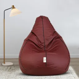XXXL Tan with Black Piping Teardrop Bean BagWith Bean Filling-image-97