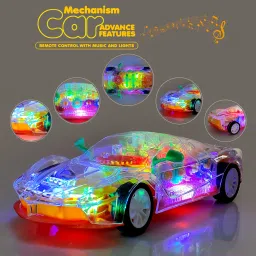 nhr Gear Simulation Remote Control Rechargeable Car, Sound & 3D Light Toys image 4