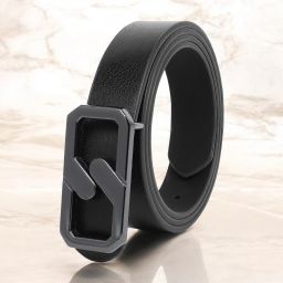 Women Formal Black Synthetic Belt-image-2