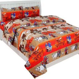 1 TC Polycotton Single Self Design Flat Bedsheet-image-114