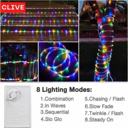 clive india 100 LEDs 10.1 m Multicolor Color Changing, Flickering, Steady String Rice Lights image 4