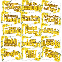 15 Haldi Props for Photoshoot Marriage Props for Wedding,Haldi Props for Bride Photo Booth Board-image-59