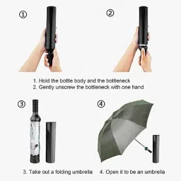 moonza Newest Stylish Windproof Double Layer Small Lightweight Folding Portable Umbrella image 5