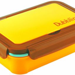 Buffet Stainless Steel Insulated Airtight with spoon fork Yellow 2 Containers Lunch Box-2