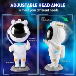equipagecart Astronaut Robot Projector Night Light For Kids Bedroom 360° Adjustable Head Table Lamp image 2
