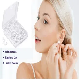 navjai Earring Backpush Clear Bullet Clutch(Rubber 100pc & Flatpad 100pc) Total 200pc image 5