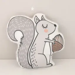the purple tree Grey Cotton Blend Squirrel Shaped Pillow-picture-29