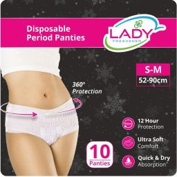 Period Panties for Women Soft & Comfortable (Pack of 1x 10 Pcs) ( S-M: 52-90CM) Sanitary Pad-image-84