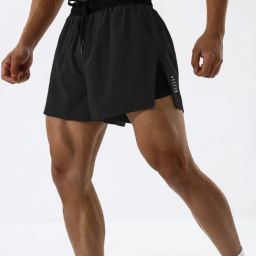Solid Men Grey Gym Shorts-image-63