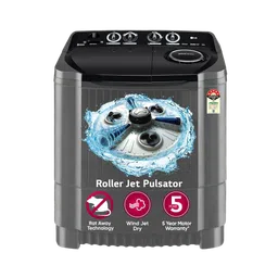 LG 8.5 kg 5 Star Semi Automatic Washing Machine with Roller Jet Pulsator (P8535SKMZ.ABMQEIL, Middle Black)-5