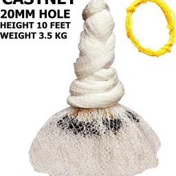 CASTNET 20MM MESH 10 FEET 3.5KG WT 18MM EASY HAND THROWN CAST BAIT FOR Fishing Net-13
