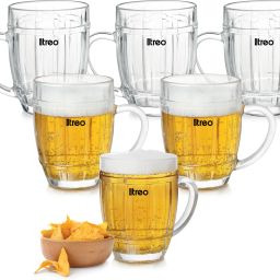 Knox Beer Glasses for Juice, Mocktail, Transparent, 400 ml each Glass Beer Mug-image-33