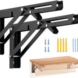 12 Inch Folding Shelf Brackets, 30cm Heavy Duty Collapsible Shelf Bracket 12 inch Shelf Bracket-5