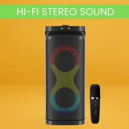 GUGGU A1 Bluetooth (PORTABLE PARTY SPEAKER) Wireless With Karaoke Mic & RGB LightsG157 40 W Bluetooth Tower Speaker-image-96
