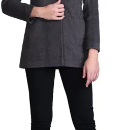 Hood culture imported tweed fabric Solid Coat For Women-image-39