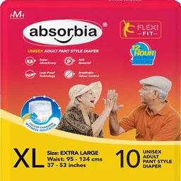absorbia Extra Large Adult Diaper Pant Style Waist Size 95-134 CM ( 37 - 53 incs ) Adult Diapers - XL-picture-40