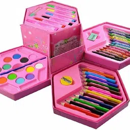white popcorn 46 Pieces Art Set Colour Kit with Color Pencil,Crayons, Water Color, Sketch Pens (FOR GIRLS)-picture-39