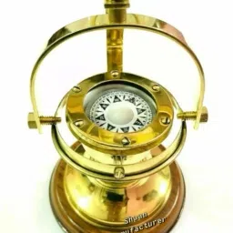 BRASS MARINE GIMBALED SHIP'S COMPASS WITH DESK STAND Compass-picture-42