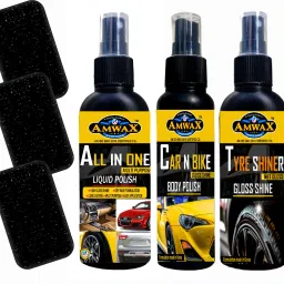 ALL IN ONE POLISH 120 ML, TYRE SHINER 120 ML, CAR AND BIKE BODY POLISH 120 ML Combo-31