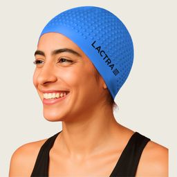 lactra MS-LONG-HAIR-DOTTED-SILICONE-CAP-RED Swimming Cap-picture-0