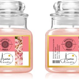 Pink Roses Scented Glass Candle Pure Soy Wax Aroma Candle-image-93