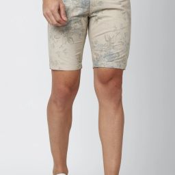 Printed Men Beige Regular Shorts-image-4