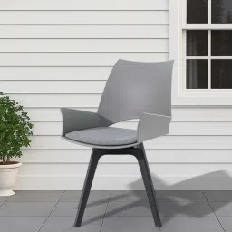 royaloak Zyra Fiber Cafe Chair with Revolving Mechanism In Light Grey Color-picture-8