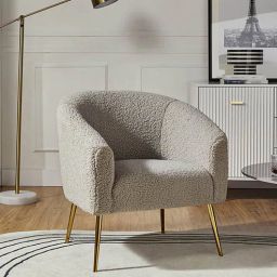 casacraft from pepperfry Herrin Fabric Barrel Chair In Grey Colour-picture-9