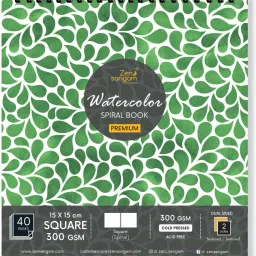 Spiral Watercolor Journal - Square - 300 GSM Cold Pressed - SQ2 size (15cmx15cm) Sketch Pad-22