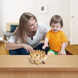 desctidy Wooden Memory Chess Color Matching Game Multi Player Family Board 3 cm Chess Board image 4