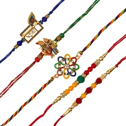 ecraftindia Designer D1212 Assorted RakhiSet image 3