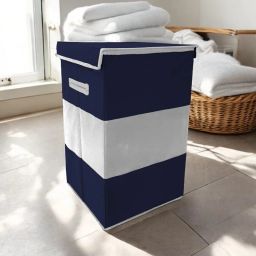 75 L Blue, Grey Laundry Basket-17