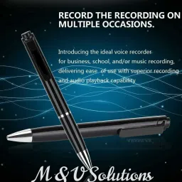 M & V Solutions Spy Pen Digital Voice Recorder with 8 GB Memory Store Long Recording Device, Mini Hidden Audio Recorder, HD Voice Activated Gadget for Home / Office / Meeting / Classes / Lectures / Speech / Interviews 8 GB Voice Recorder image 5