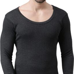 Josh Dark Grey Round Neck Full Sleeves Solid Men Top Thermal-image-3