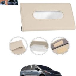 Beige Leatherite Rectangle Shape Fancy Design Tissue Dispencer For Car-166 Vehicle Tissue Dispenser-15