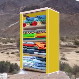 flipkart perfect homes studio 4 Shelf Eiffel Tower Purple Printed PP Collapsible Wardrobe image 3